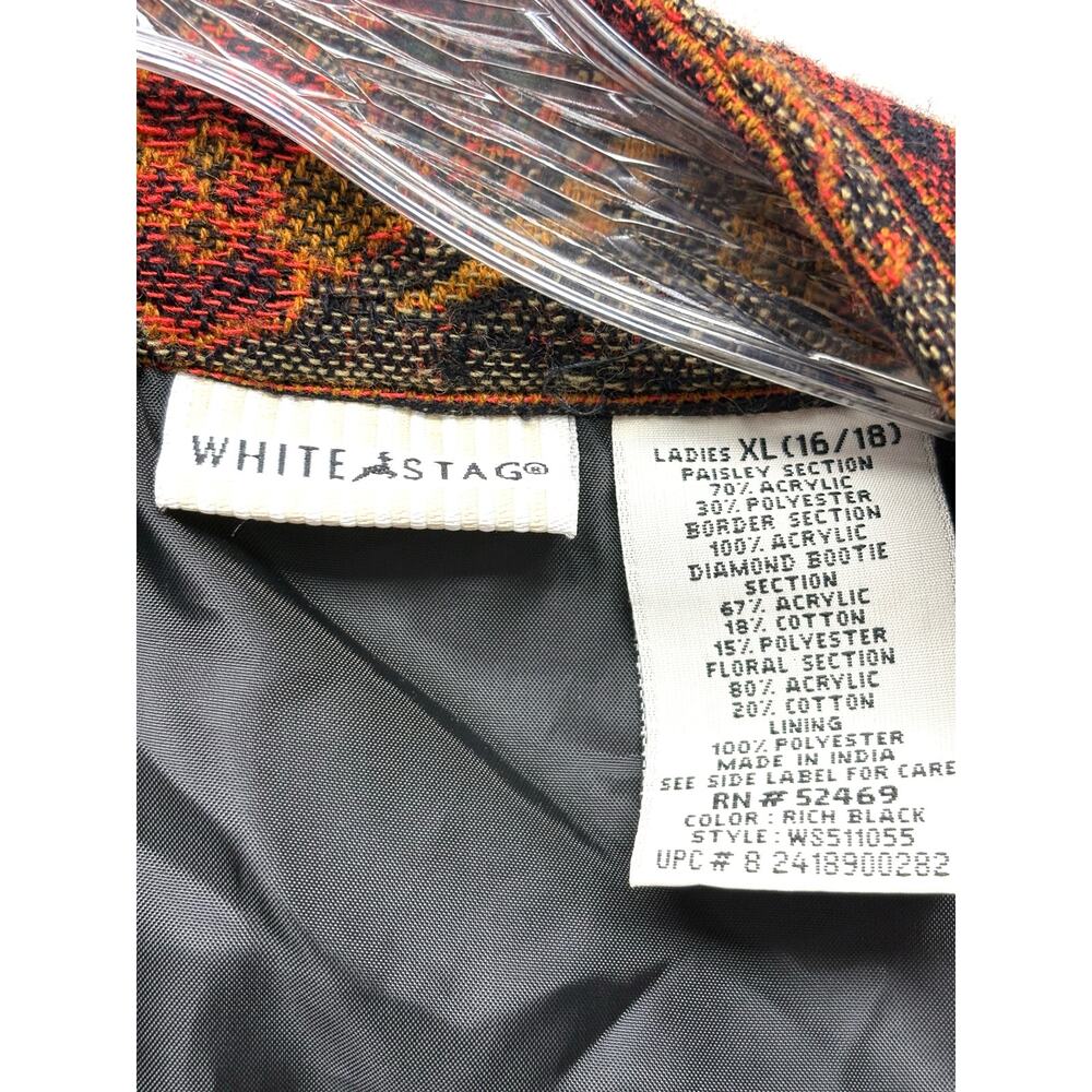 White Stag Blazer Tapestry Jacket Size XL Paisley Patchwork Frog Boho Eclectic - Picture 3 of 6